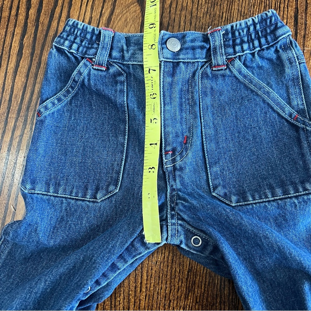 Vtg Baby Gap Carpenter Jeans Toddler 2T Baggy Utility Y2K Cargo Snap Easy Chage - Picture 11 of 12